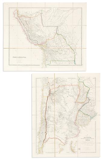 (SOUTH AMERICA.) John Arrowsmith. Set of 4 hand-colored engraved case maps.